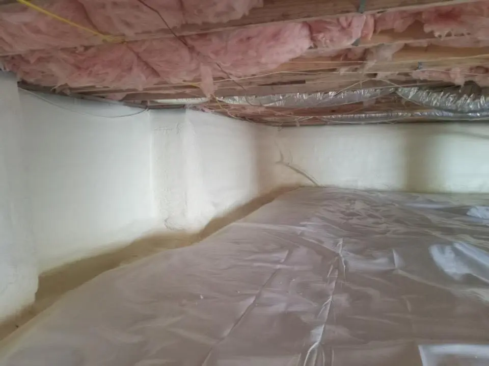 Crawl space encapsulation with closed-cell spray foam for Flat Roof Repair in Maryland City